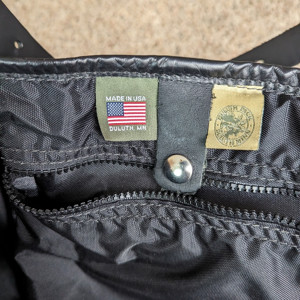 Duluth pack leather bag